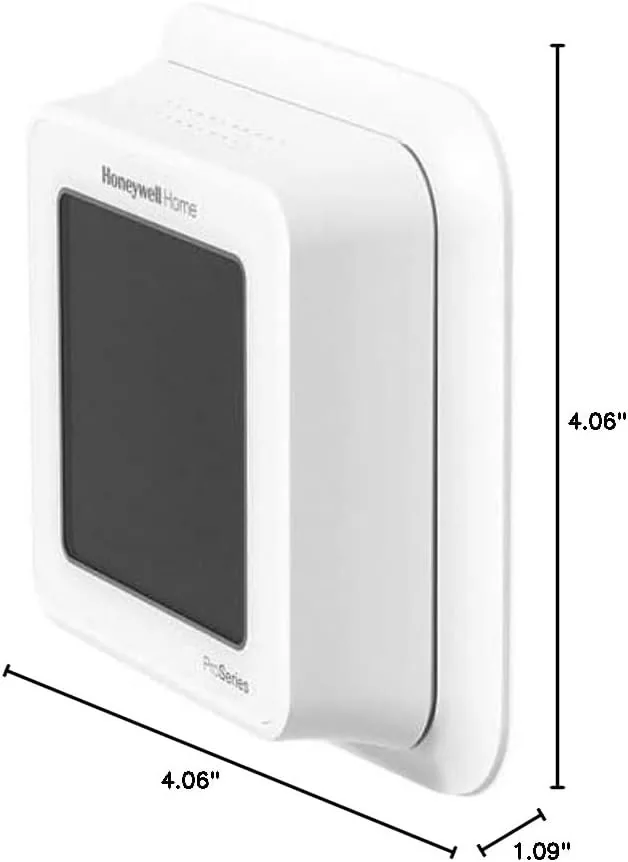 Termostat Honeywell na desce, rozměry 4,06 × 4,06 palce