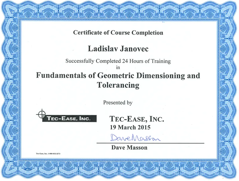 Geometric Dimensioning and Tolerancing, Tec-Ease, 2015